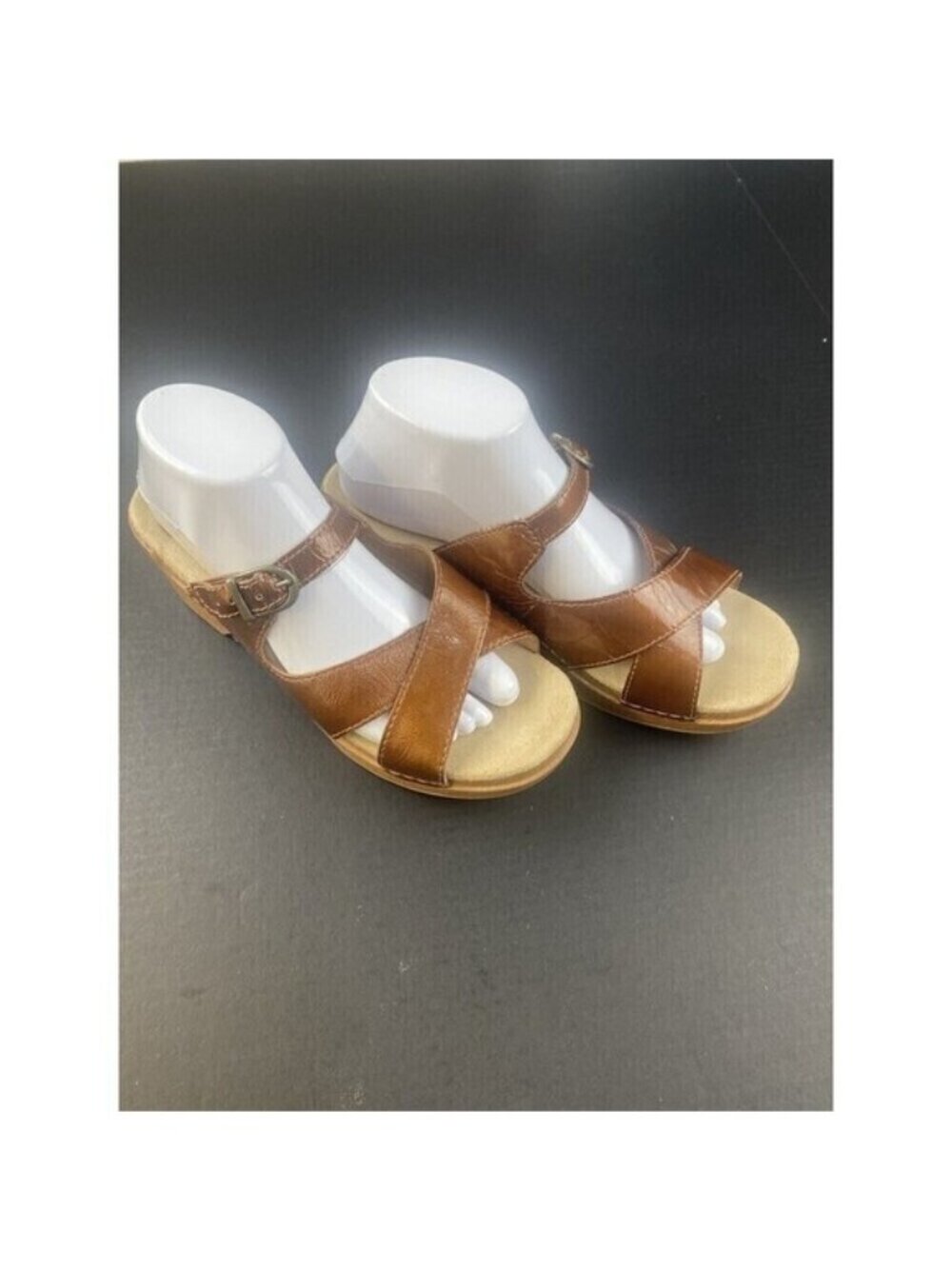 Dansko Bronze Patent Leather Criss Cross Strappy Slides Sandals Clogs  Size 41 - Picture 5 of 16